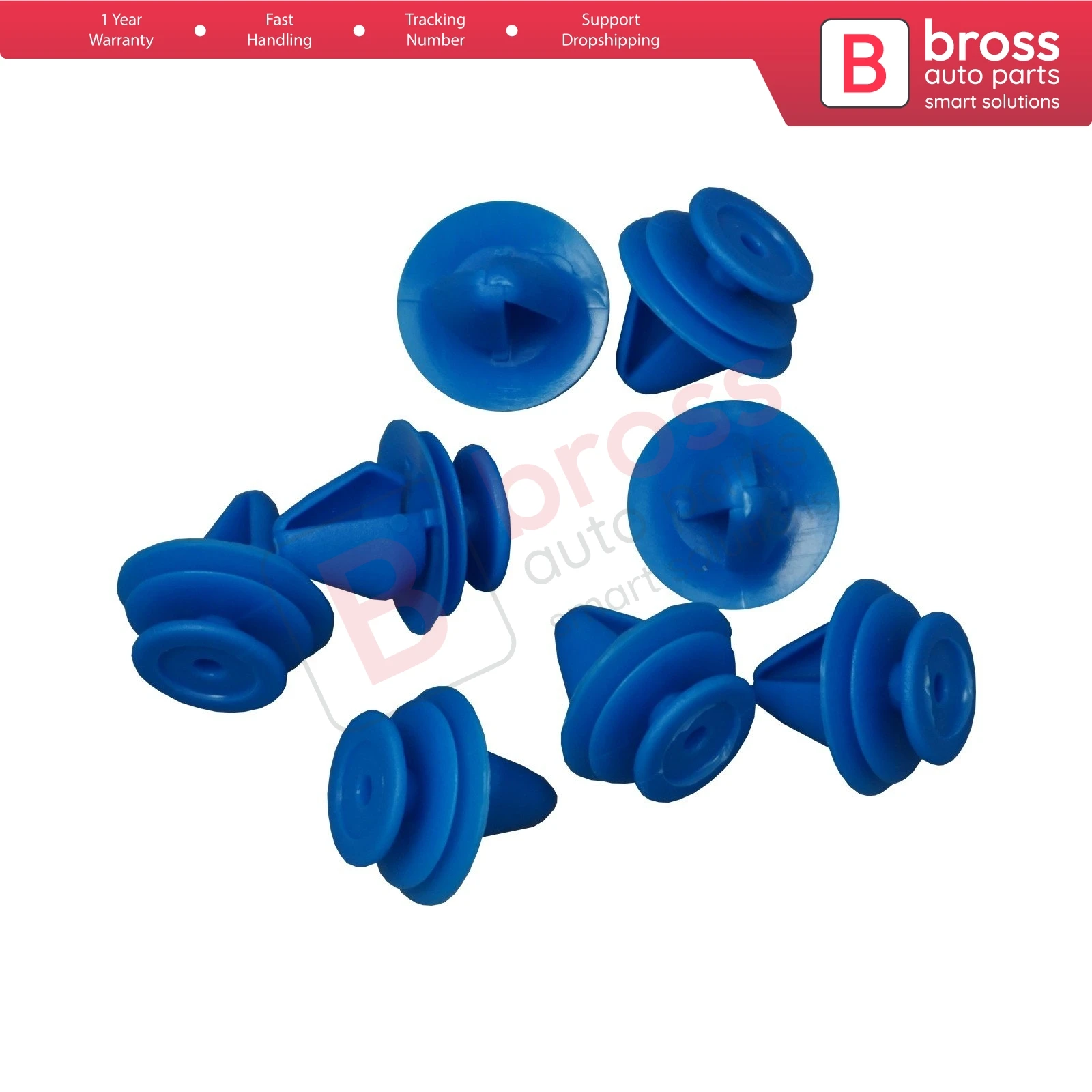 Bross Auto Parts BCF5056 10 Pieces Door Panel Clips Blue Color For Renault 7701056846 Peugeot Citroen 6991S6