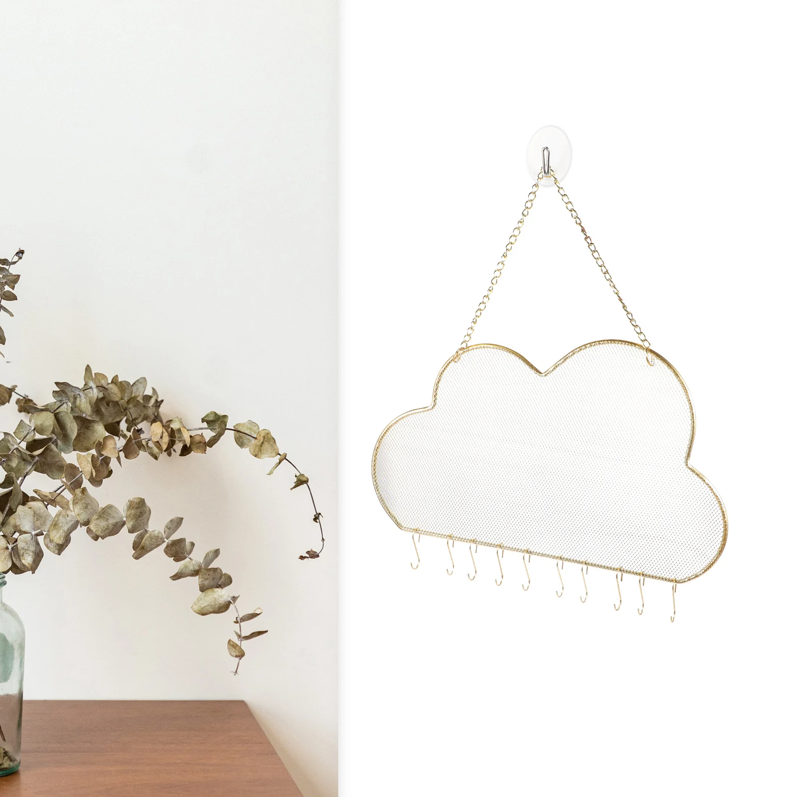 

Jewelry Organizer Cloud Hanging Rack Necklace Organizers Wall-mounted Metal Miss