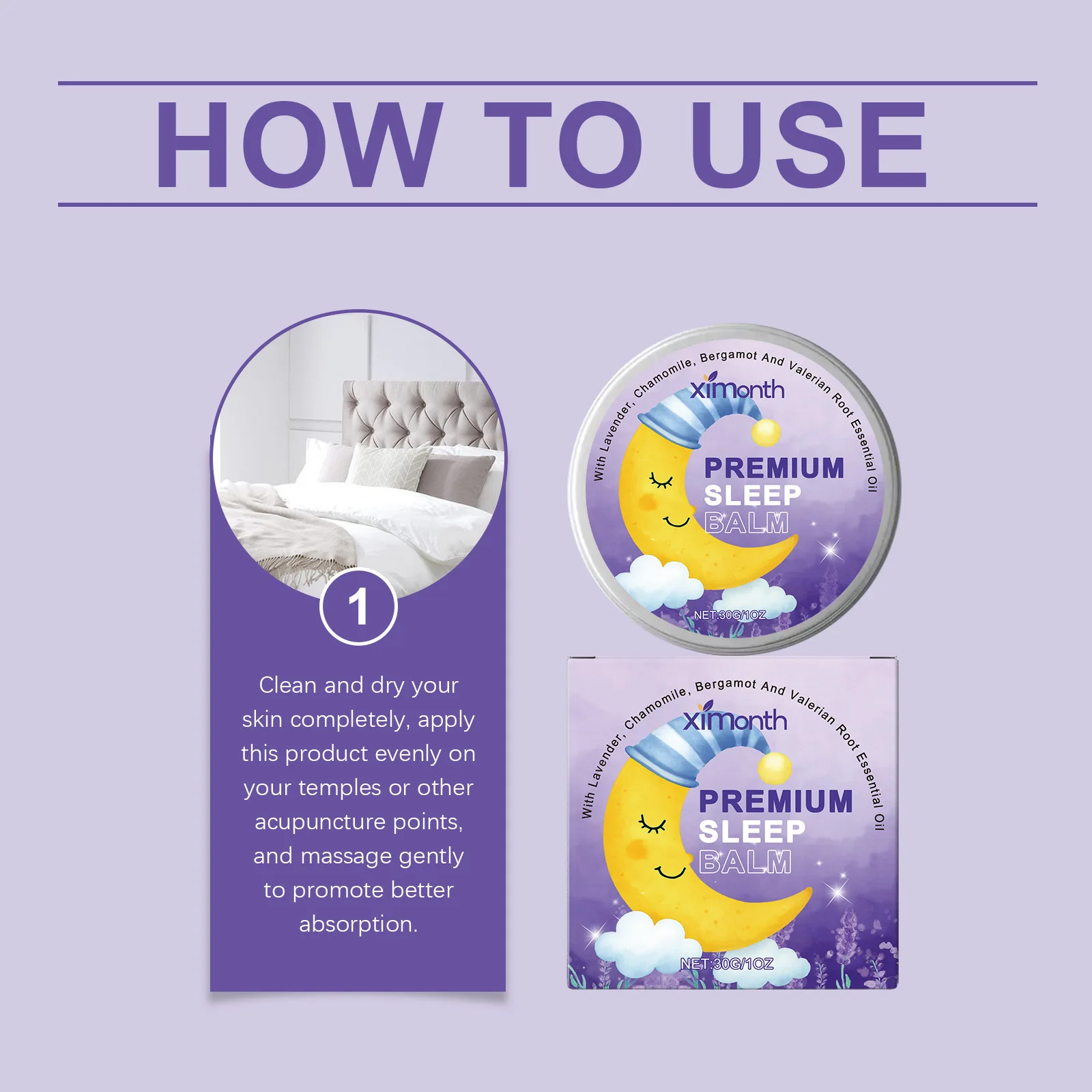 Ximonth Floral Scent Body Balm Soothe Tension Promote Deeply Sleep Relax Body Lavender Chamomile Fragrance Balm Help Sleep Balm