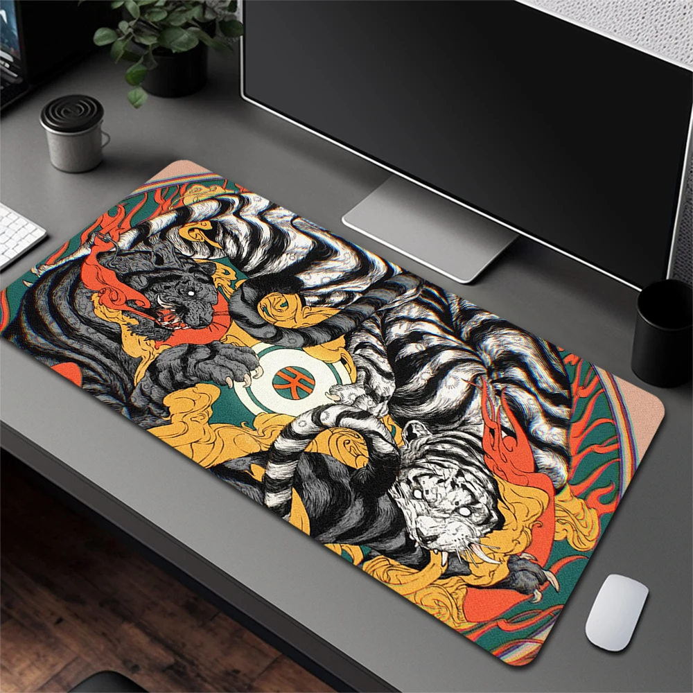 

Premium Locking Edge Tiger Mousepad Pc Gamer Computer Gaming Accessories Large Mouse Pad XXL Rubber Computer Mouse Mat Desk Mat