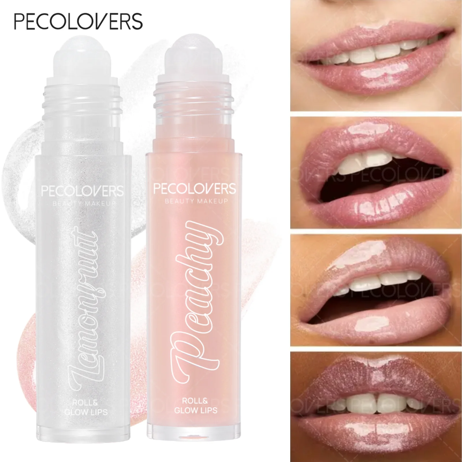 ลิปออยล์เพิ่มความอวบอิ่ม 1 ชิ้น แบบโรลออน น้ำหนักเบา ประกายวิ้ง ติดทนนาน สำหรับแต่งแต้มริมฝีปาก