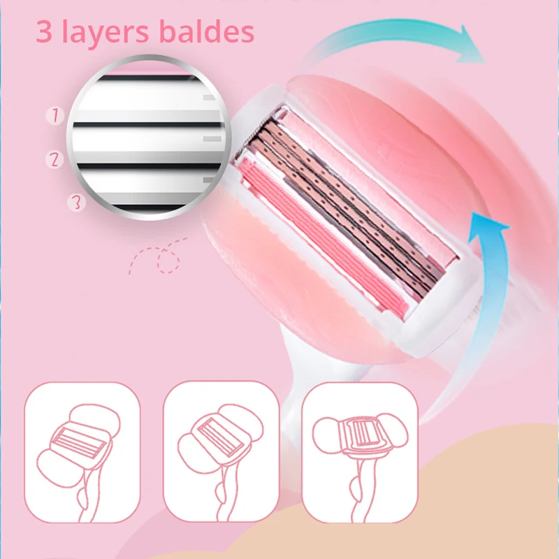 Gillette Venus Women Razor Smooth Shaving Body Hair With Lubrication Strip No Pain Hair Removal Sahver with Refills