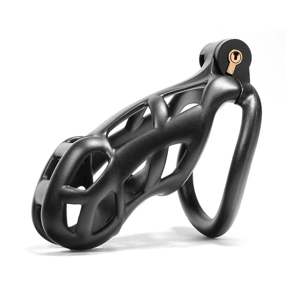 Male Chastity Cage Resin with Gem for Men 4 Sizes Rings Copper Lock Chastity Device BDSM CB Bondage Training Sex Toys For Men