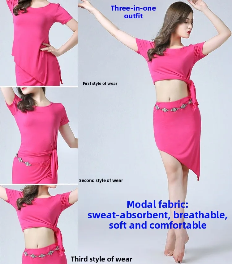 여성 요가복 모달 긴팔 연습 상의 벨리댄스 봄 여름 신상 피트니스 스포츠 팬 상품