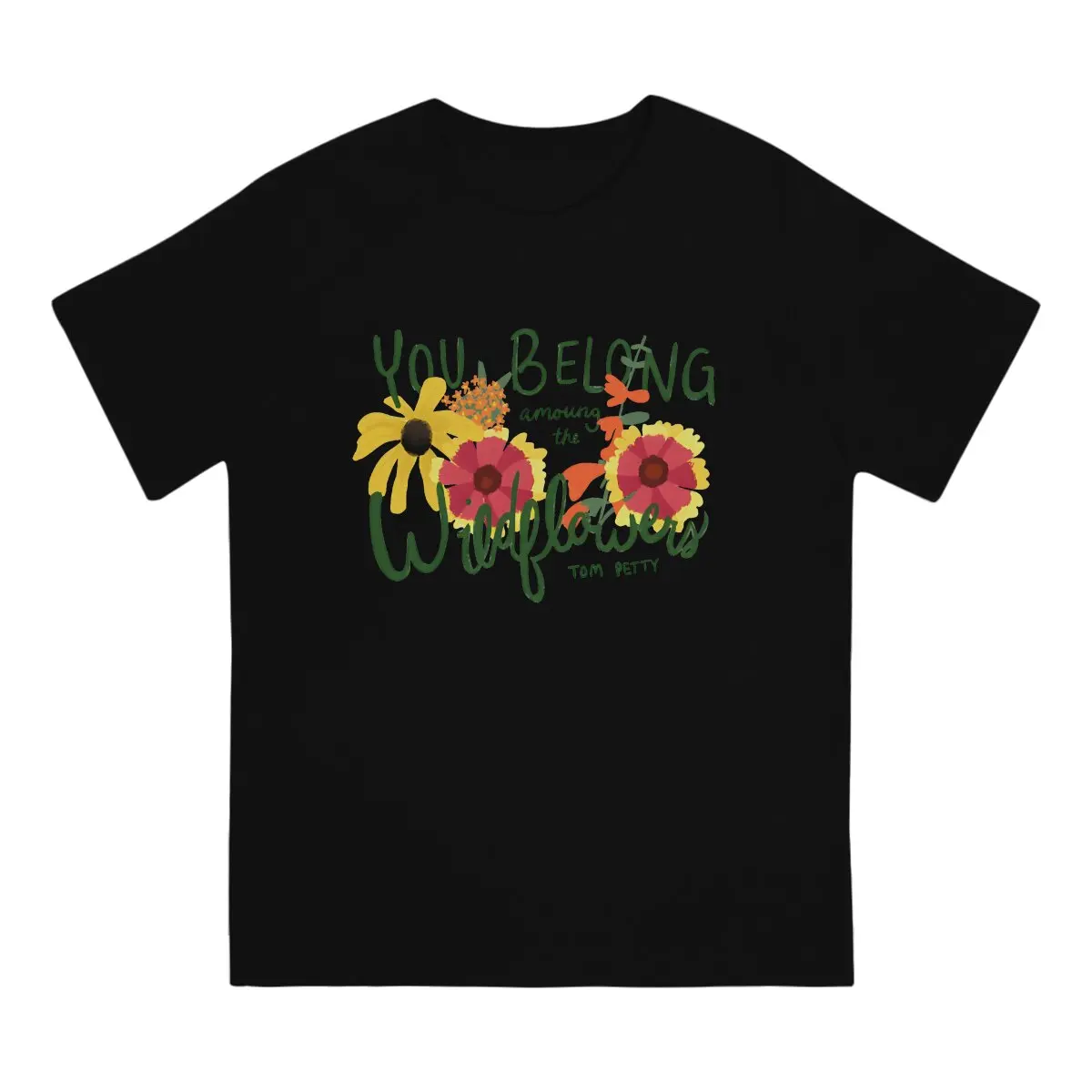 Amoung The Wildflowers T Shirts for Men Cotton Casual T-Shirts Round Neck The Heartbreaks Band Tom Petty Singer Tee Shirt