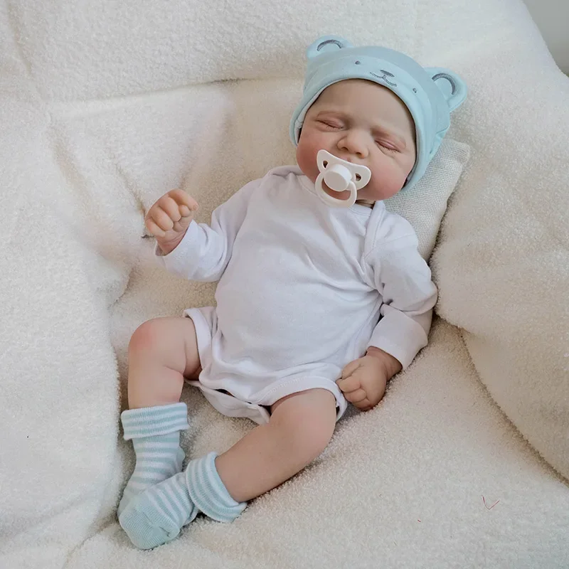 48CM Full Body Silicone Reborn Baby Doll Pascale Hand Painting 3D Skin with Visible Veins Washable Reborn Baby Gift Toy for Girl