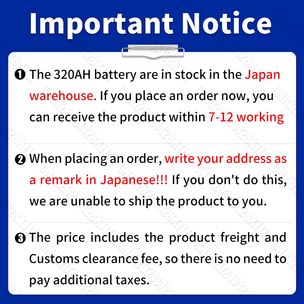 PWOD 320ah lifepo4 Battery 3.2V 8000 Cycles lithium iron phosphate Cell DIY 12V 24V  Solar For Camping Golf Cart EU Japan stock