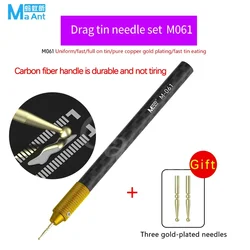 MaAnt M061 Gold Plated Tin Dragging Needle FPC Connector Reballing Solder Bar 3 Bars with Ultralight Carbon Fiber handle Set