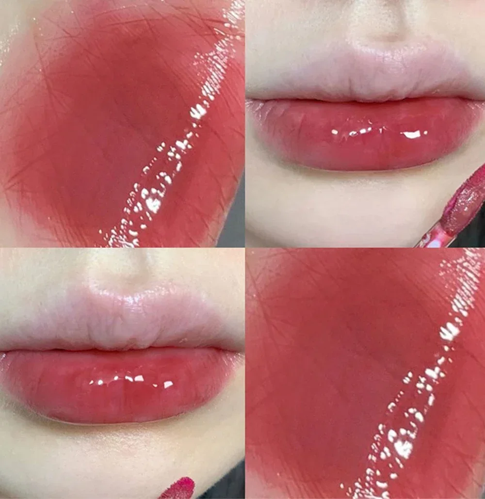 Water Mirror Lipstick Kit Moisturizing Lasting Non-stick Cup Lip Glaze Bubble Bear Liquid Lipsticks Women Lip Korean Makeup Sets