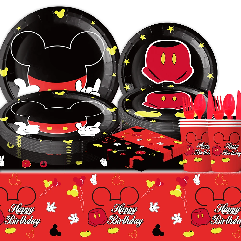 Mickey Mouse Birthday Party Supplies and Decorations Mickey Mouse Party Supplies Serves 10 Guests with Banner Table Cover Plates