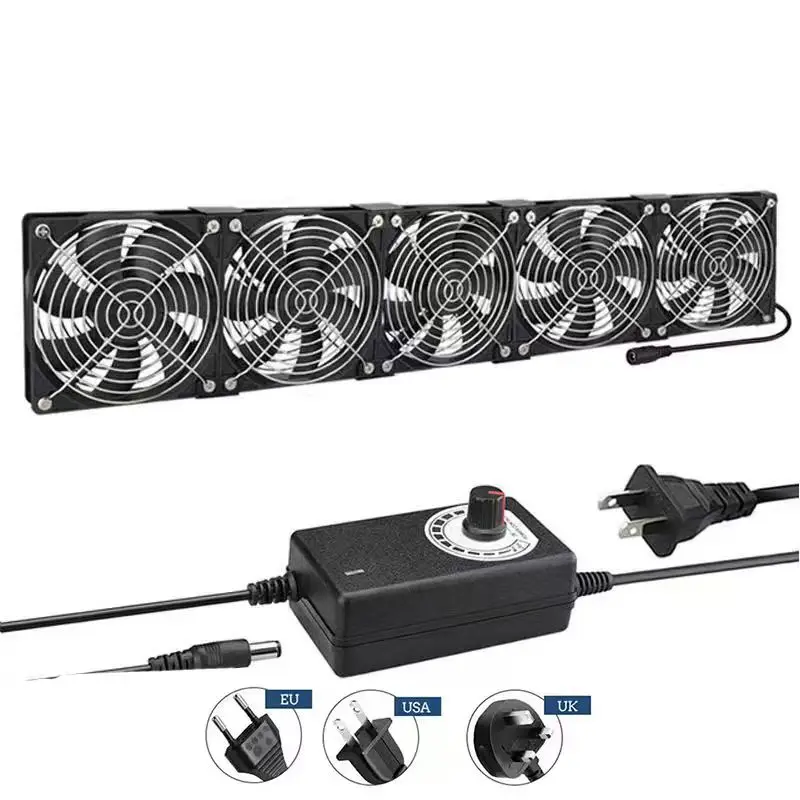 12cm 120mm High Speed Large Air Flow 110V 220V BTC LTC Mining Machine Workstation Cabinet Graphics Card Rack Cooler Cooling Fan