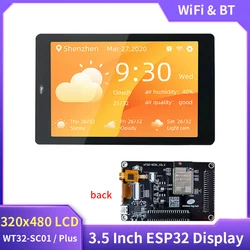 3.5 Inch Touch Screen ESP32 Development Board WT32-SC01 Plus 320x480 Touch LCD Screen Built-In Bluetooth Wifi for DIY Smart Home