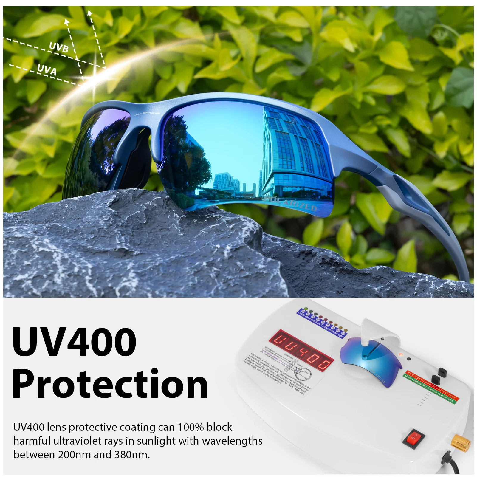 Kapvoe UV400 Protection Polarized Bike Cycling Eyewear  Running Goggles Driving Sunglasses Outdoor Men Women Sports Glasses