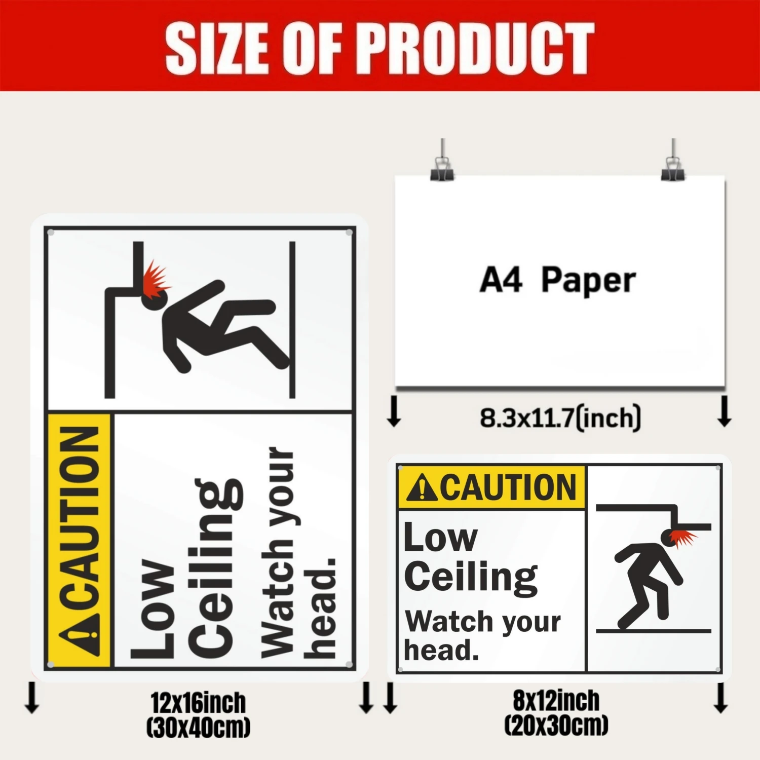 2pcs/4pcs Warning Metal Sign \