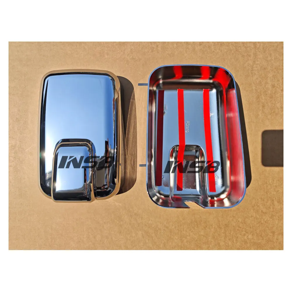 FDONG 1 Pcs Chrome Mirror Cover Small 25.8×16.5CM for Toyota Coaster Bus 99