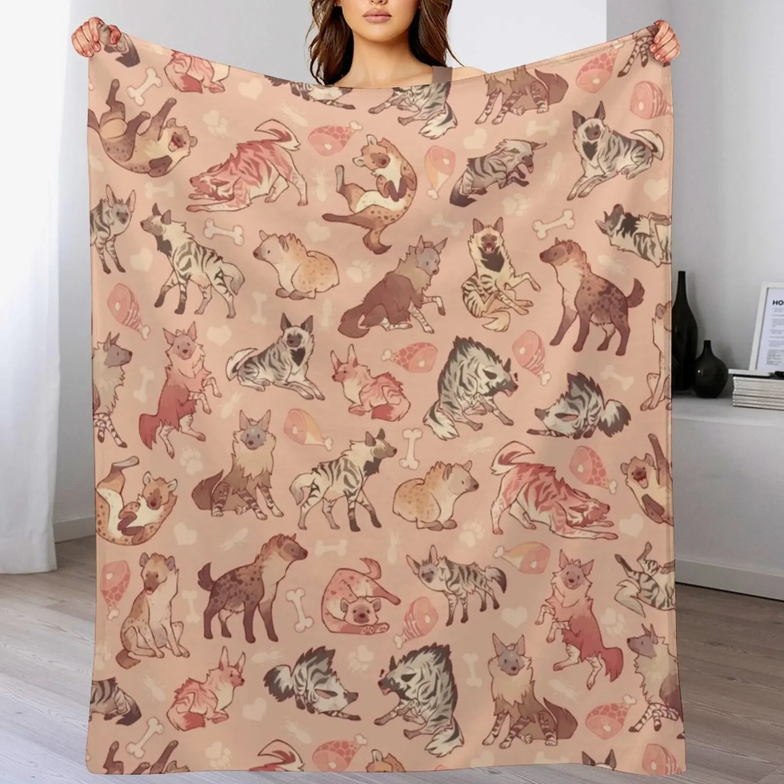 

Hyenas in orange Throw Blanket Extra Large Throw Custom Kid'S Winter beds Blankets