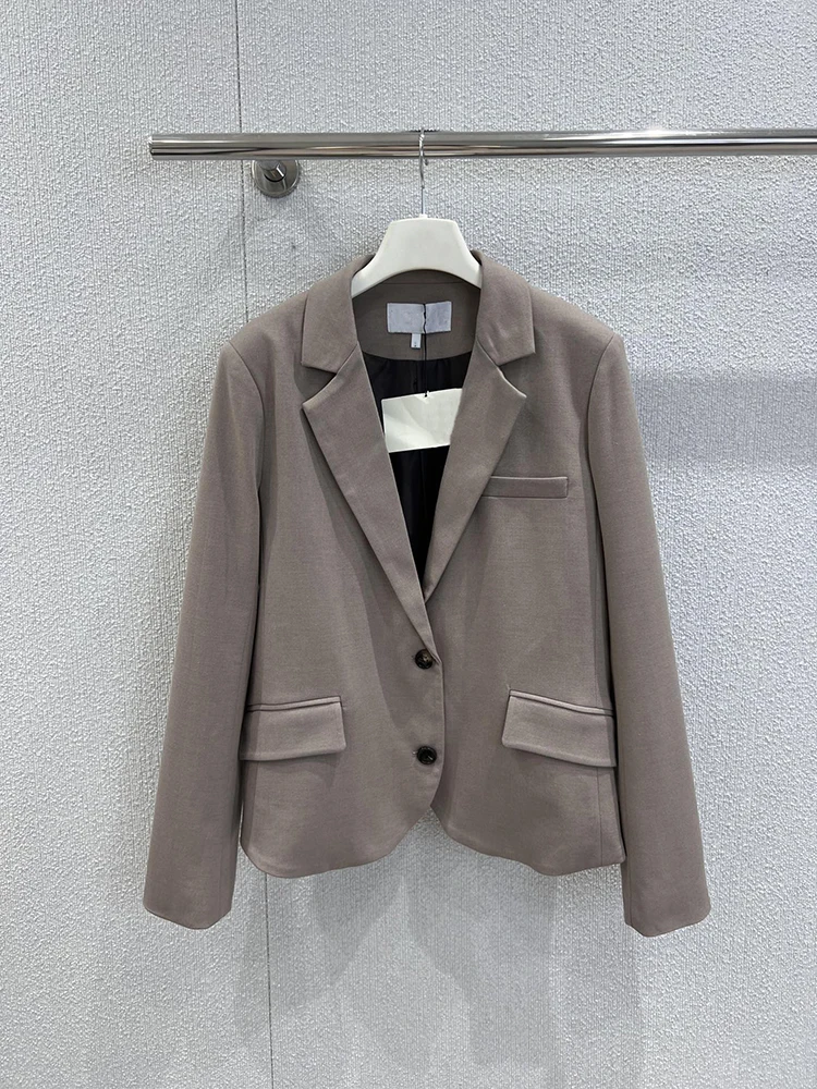 

SVORYXIU Fashionable brown casual suit jacket for autumn winter, women's lapel long sleeved single-breasted retro suit jacket