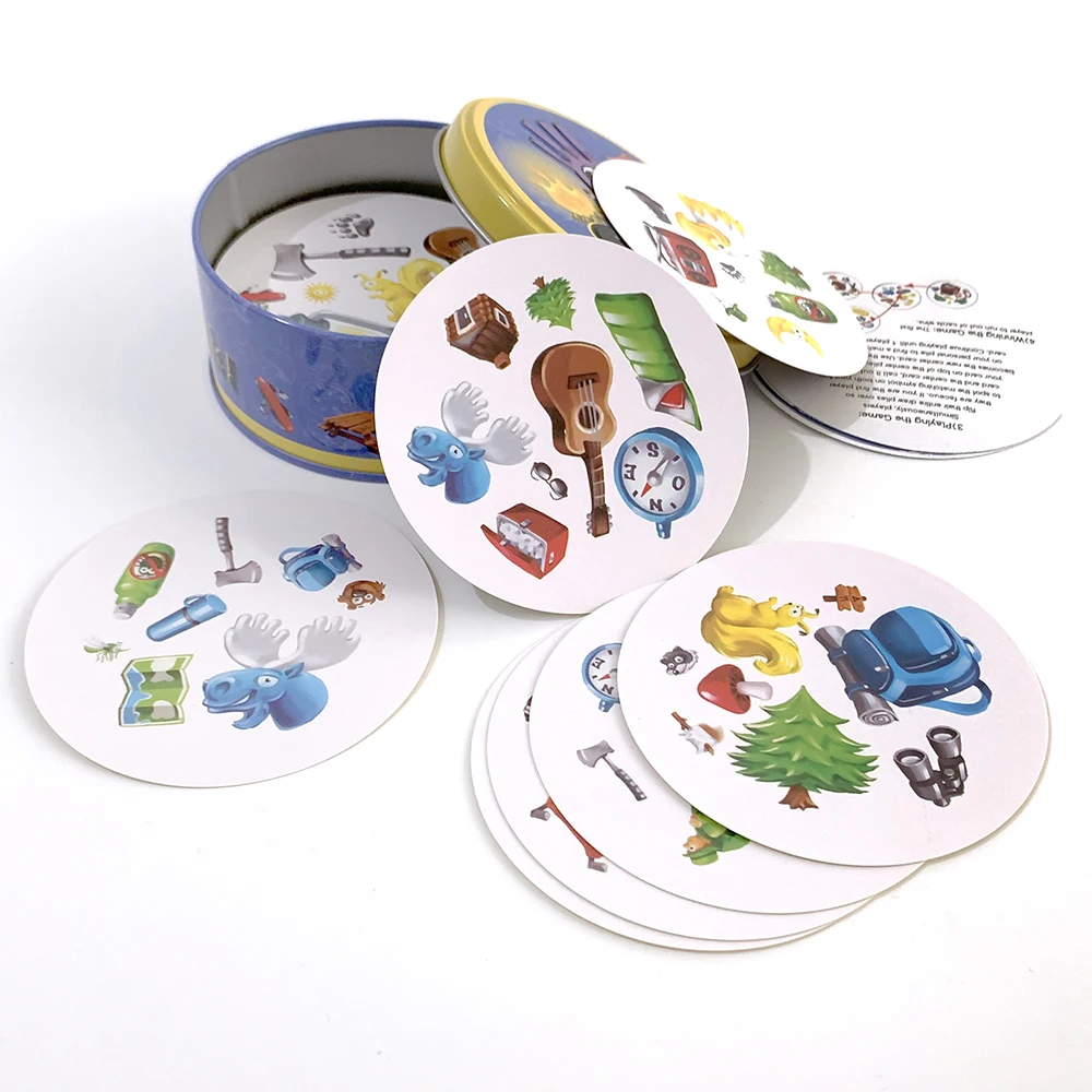 Gioco di carte Giocattolo Scatola di ferro Famiglia Divertente Intrattenimento Feste Vacanze Strumenti di gioco da campeggio, Regali di Natale e Halloween
