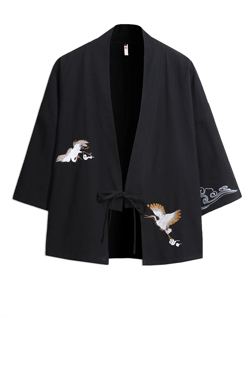 Pure cotton Hanfu, traditional Asian and Pacific kimono clothing, ethnic-style embroidered cardigan top, sun-protective clothing - Image 6