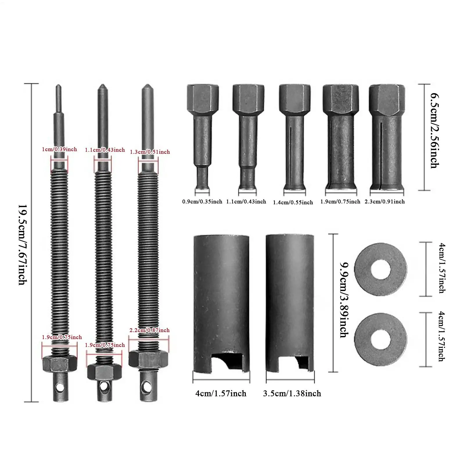 Bearing Puller 12 Pieces Anti-Slip Wheel Inner Hole Remover Internal Bearing Extractor Puller Kit For Motorcycles Electric