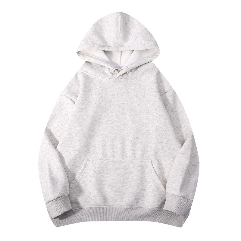 2026 Men's and Women's 600g Cotton Silver Fox Fleece Hooded Long Sleeve Sweatshirt Solid Color Couple's Fleece Hoodie