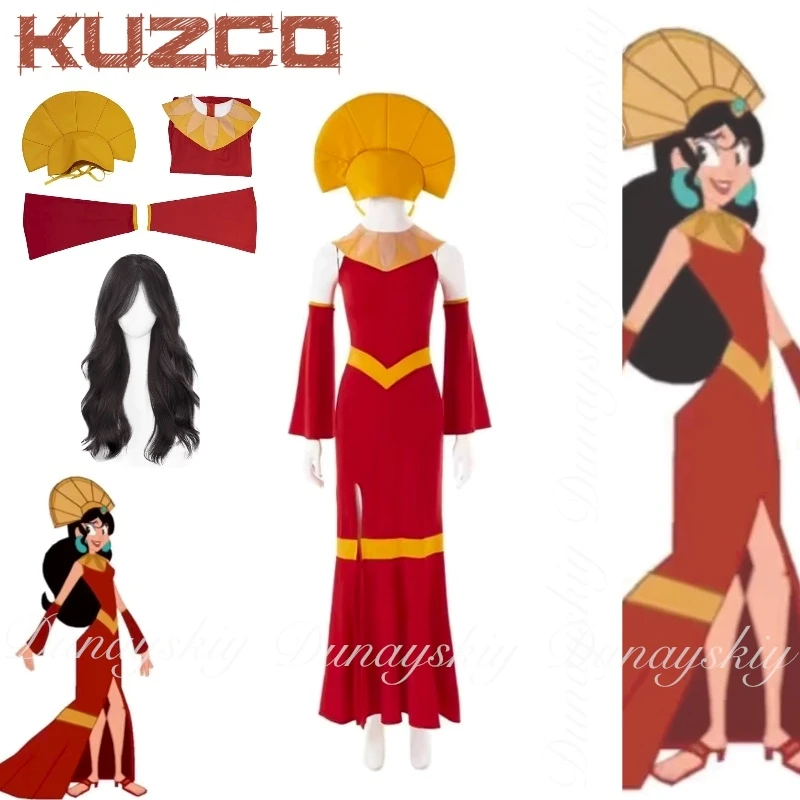 الإمبراطور الجديد الأخدود كوزكو شخصية واحدة الانتقالات الجنسية مع نسخة المرأة من فستان أحمر تأثيري حلي أنيمي البدلة