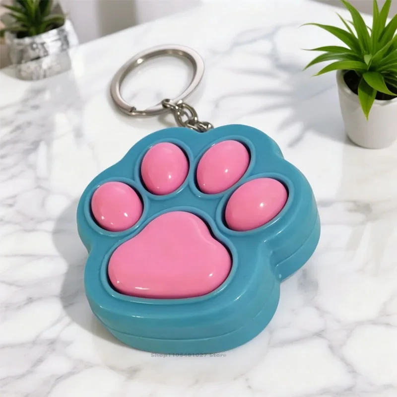=/Cartoon Kawaii Cat Claw Button Decompression Toy Key Ring Pendant Cute Couple Car Bag Pendant Creative Keychain