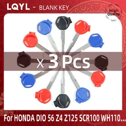 3Pcs Blank Key Motorcycle Replace Uncut Keys For HONDA scooter A magnet Anti-theft lock keys Zoomer DIO 56 Z4 Z125 SCR100 WH110