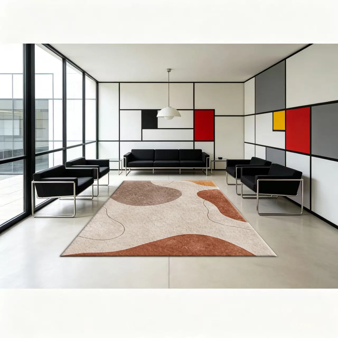 Abstract Irregular Shape Carpet Flooring Modern Art Area Rug Home Decor for Indoor Space