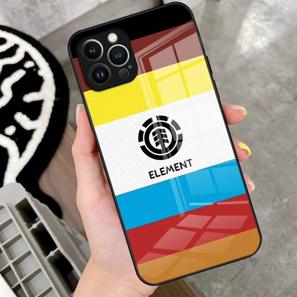 Skateboard Element Phone Case For IPhone 16 15 Pro 14 13 12 11 Mini X XS XR Max 6 8 Plus SE 2020 Glass Design Cove