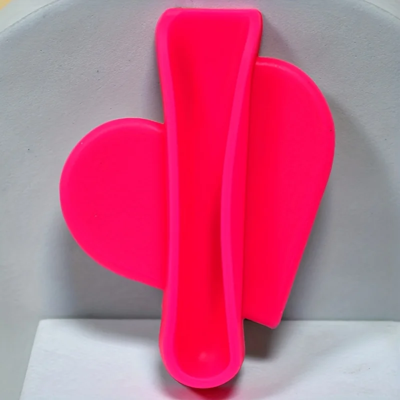 새로운 하트 모양 실리콘 폰 홀더, 부드러운 실리콘 입술 모양 립글로스 신용카드 수납- 접착식 휴대용 홀더