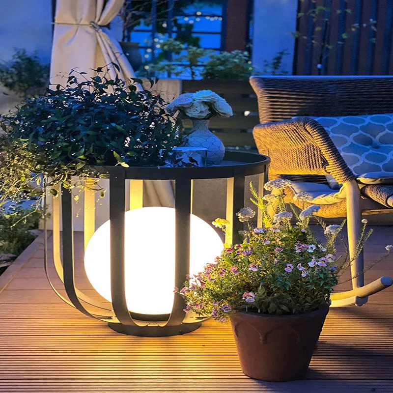 Solar Garden Floor Lamp Nordic Flowerpot Lamp For Villa Courtyar Yard Walkway Corridor Outdoor Decor IP65 Waterproof Lighting