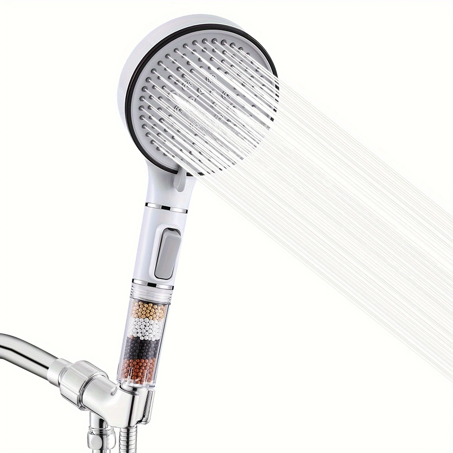 

1 pcs Filter Shower Head With Handheld, High Pressure 6 Spray Large Panel Shower Head With Filter for Hard Water, With Stainle