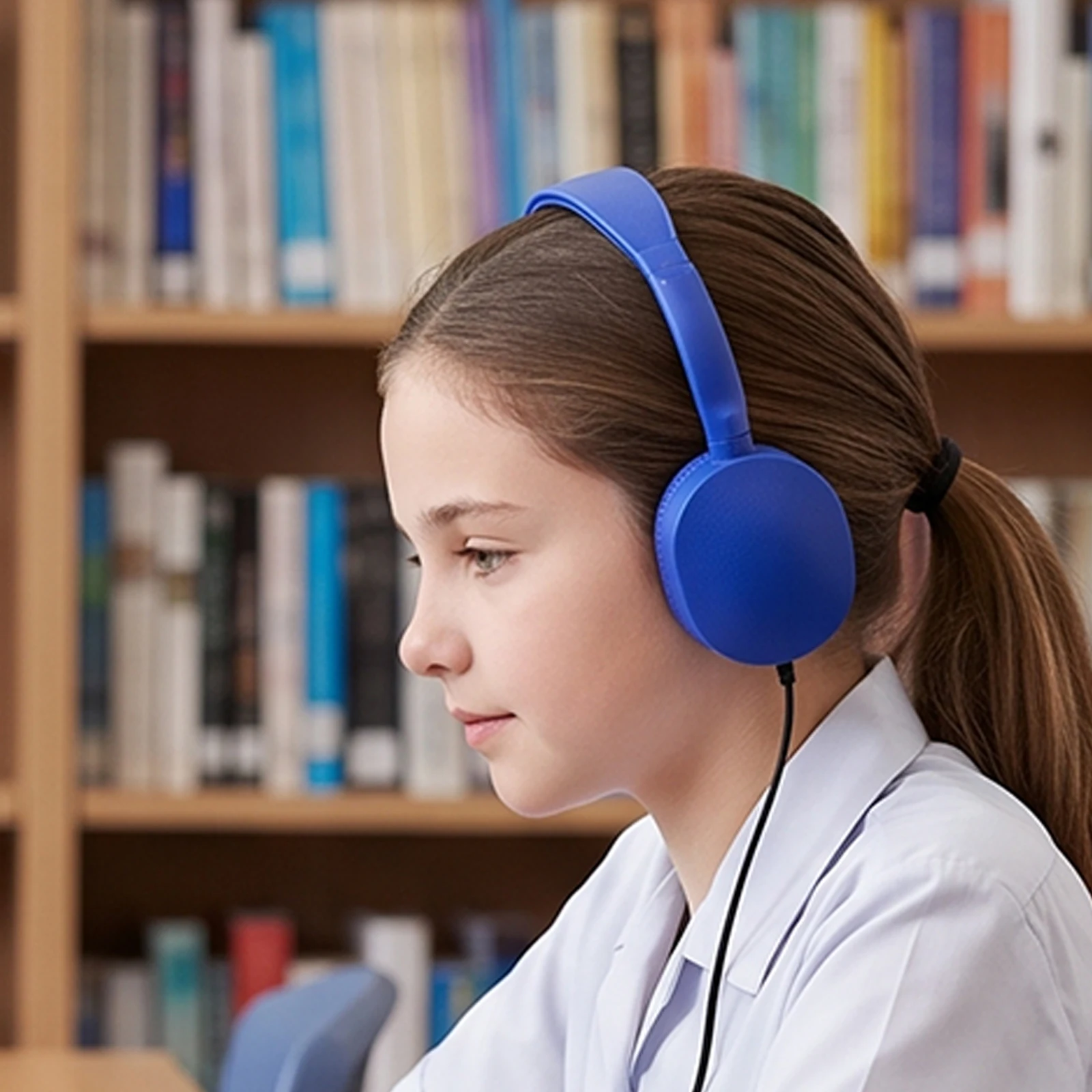 Wired Studio Headphones 32ω Mixing DJ Headphones Wired Closed Back Headsets for Libraries/Museums/Learning/Standardized Tests