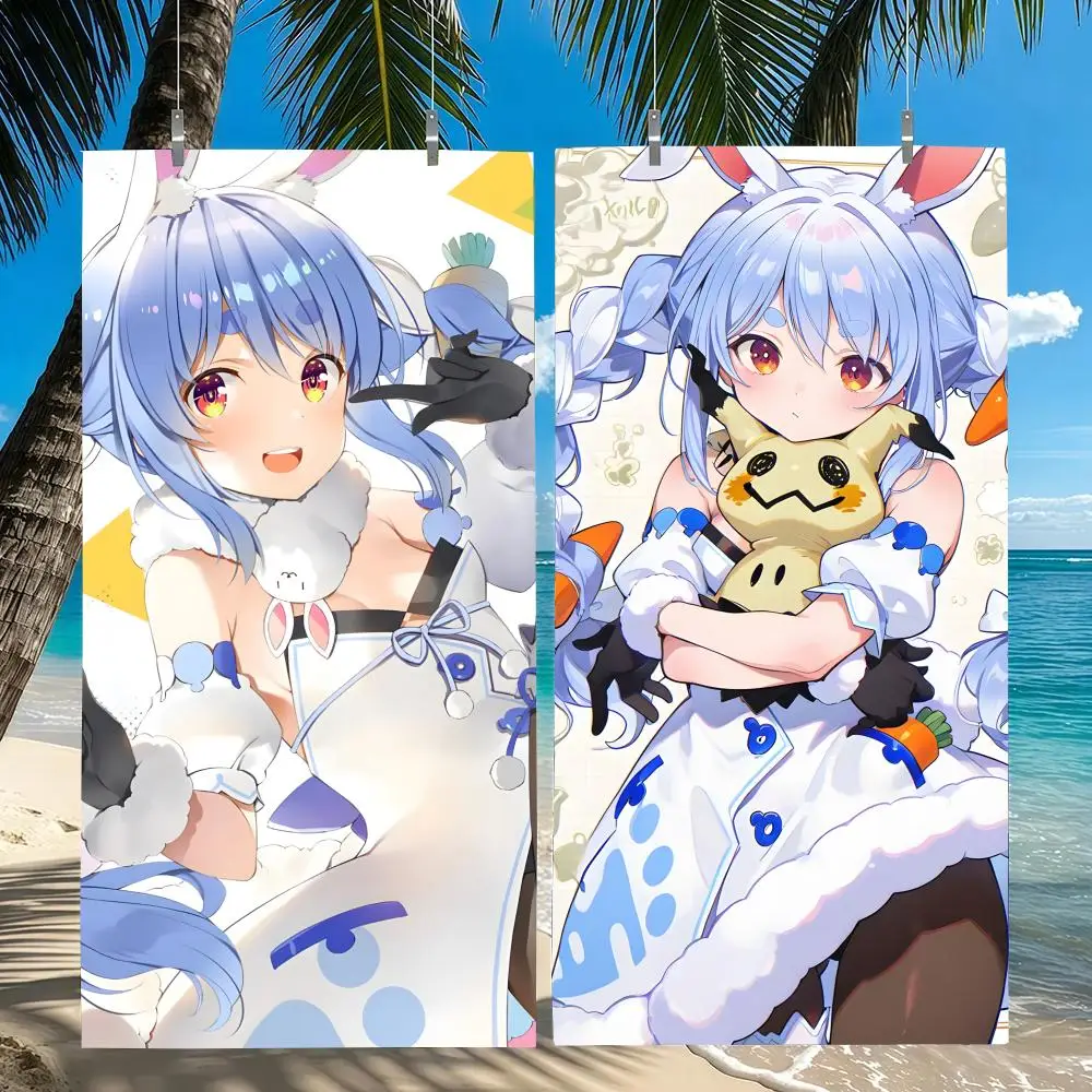 Vtuber U-Usada Pekora Towel Towel Beach Towel Oversized Quick Dry Towel Absorbent Soft Swim BeachTowels for Men Women