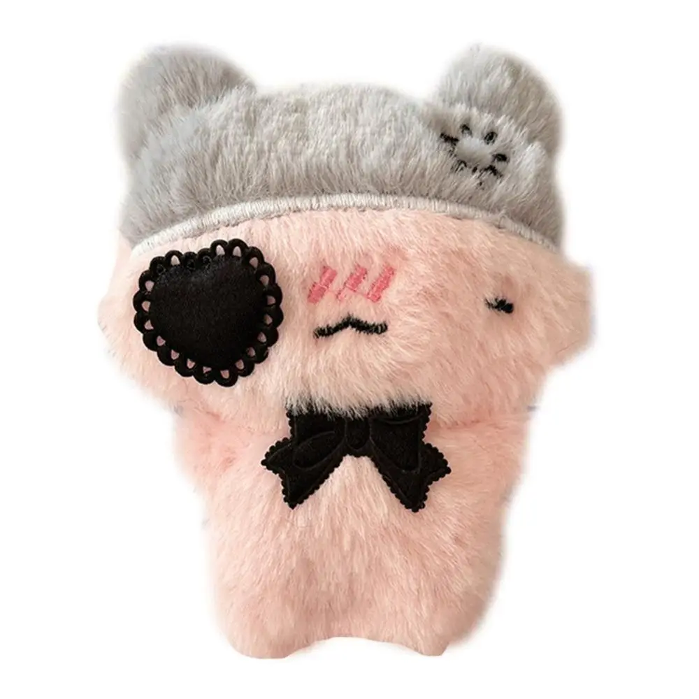 Student Cartoon Kitten Keychain Bag Charm Key Holder Cat Pendant Pink & Black Kawaii Squeaky Keychain Women Girls