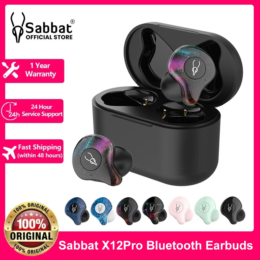 Sabbat-X12 Pro Tws Wireless Headset, Compatible With Bluetooth, Stereo High Fidelity, Sporty, Waterproof, Portable