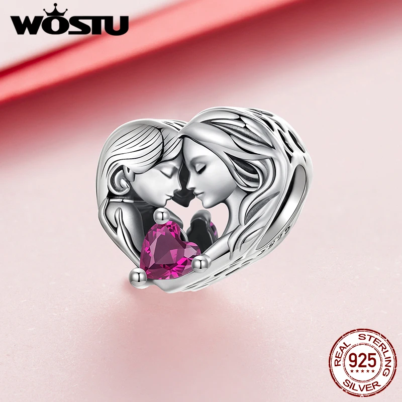 WOSTU 925 فضة الأسرة مجوهرات سلسلة الأم وابنتها سحر شقيقة الخرز الملاك الحارس قلادة صالح سوار ذاتي الصنع جديد
