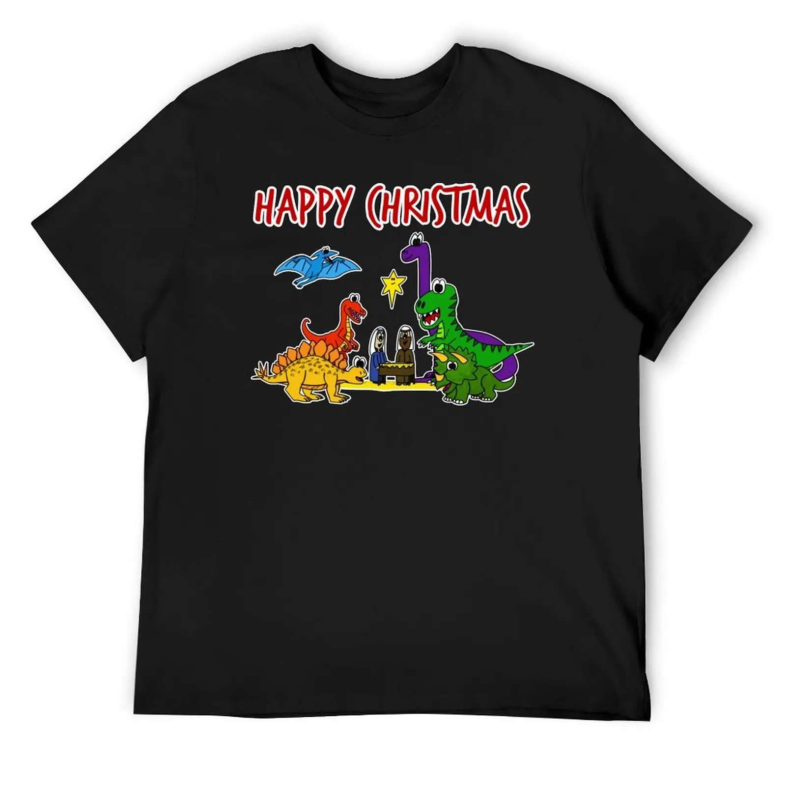 Dinosaur Christmas Nativity Church Xmas Funny T-Shirt graphic t shirts customs design your own Men's t shirts