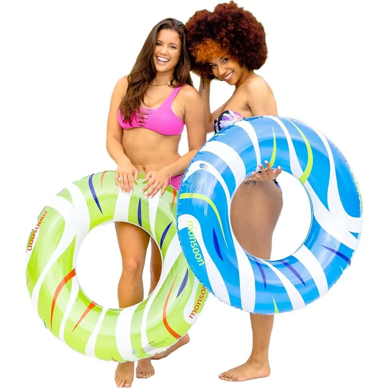 

Monsoon [Citrus] 2-Pack Luxury Pool Floats Swimming Float Beach Tube Floaties Ring Tubes