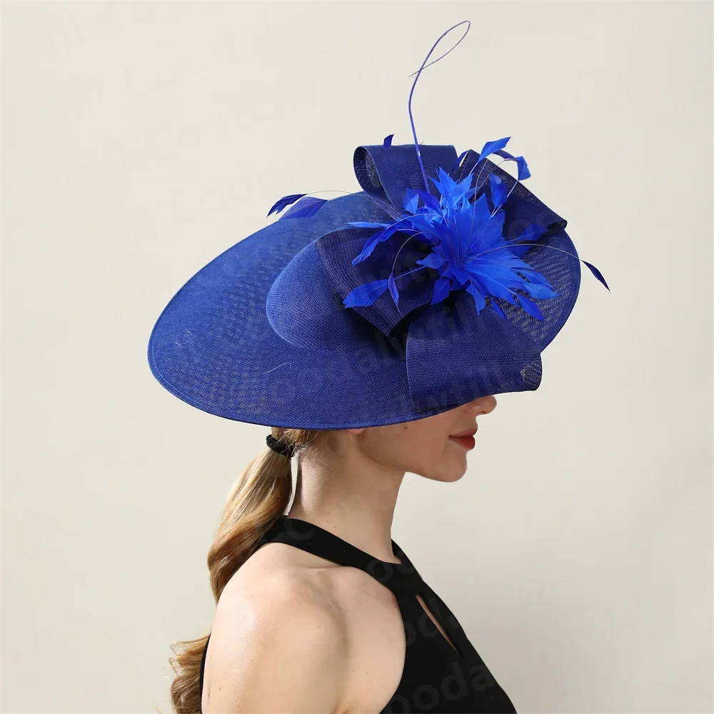 Kentucky Derby Big Fascinator Feather Hat Women Wedding Pillbox Fascinators Hat With Headband Ladies Elegant Party Chapeau Cap