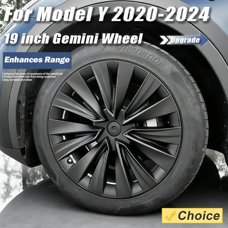 4PCS Wheel Caps For Tesla Model Y 19 Inch Hub Cap Performance Automobile Replacemen HubCap Full Rim Cover Accessories 2018-2024