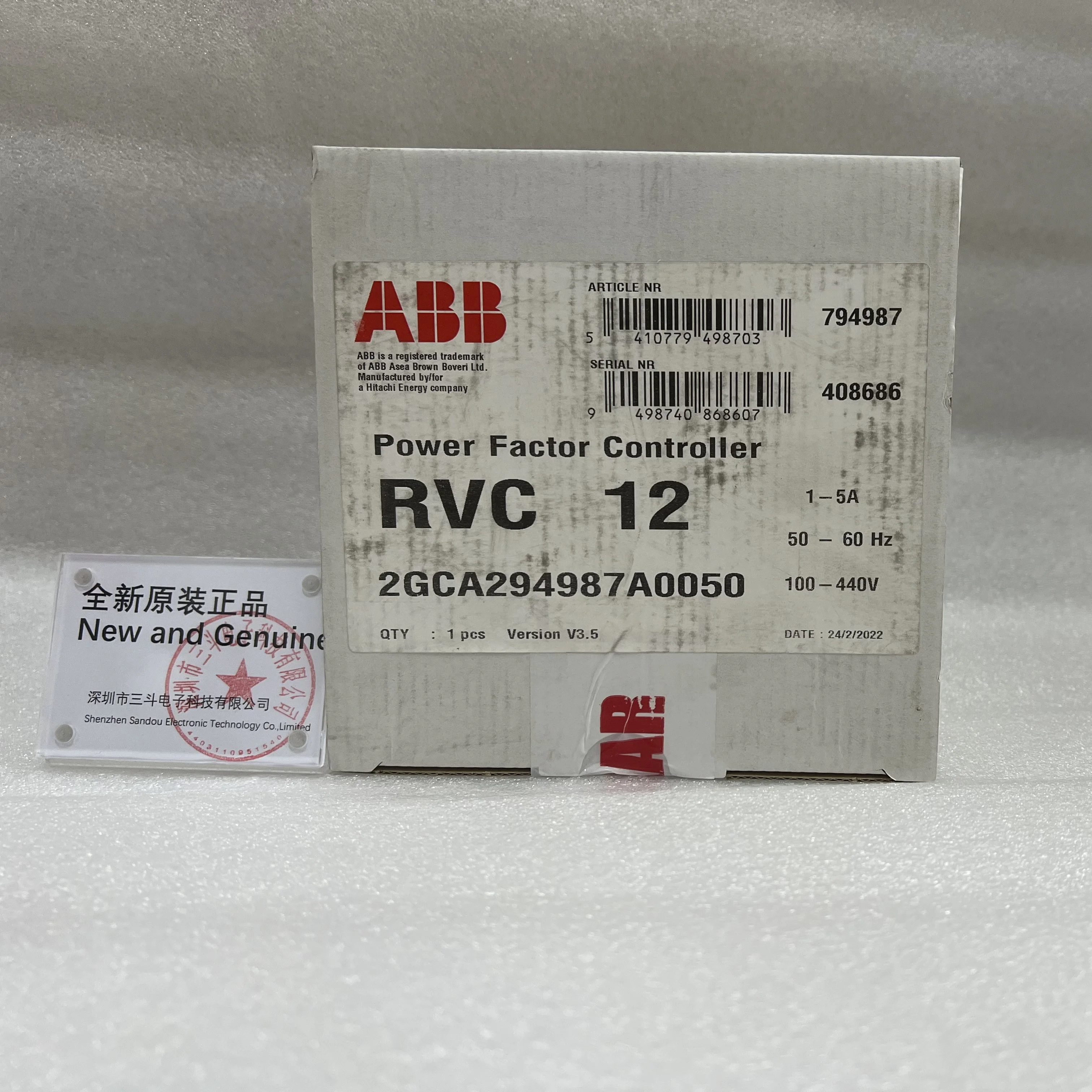 

New and Original Power Factor Controller -ABB RVC-12 2GCA294987A0050