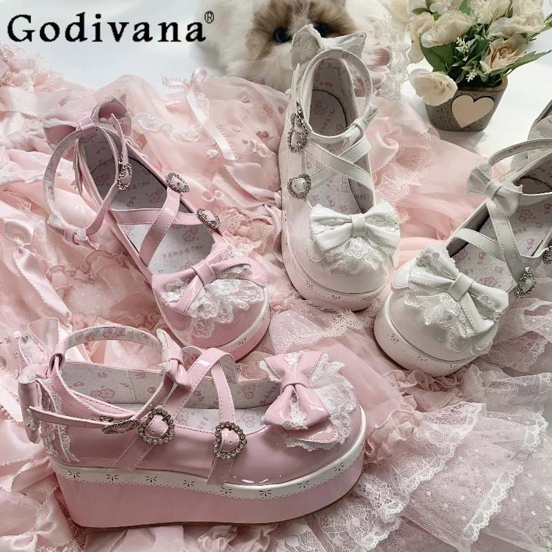 

Japanese Style Original Girl Lolita Thick-Soled Platform Shoes College Style Round Toe Sweet Cute JK Uniform Single Shoes