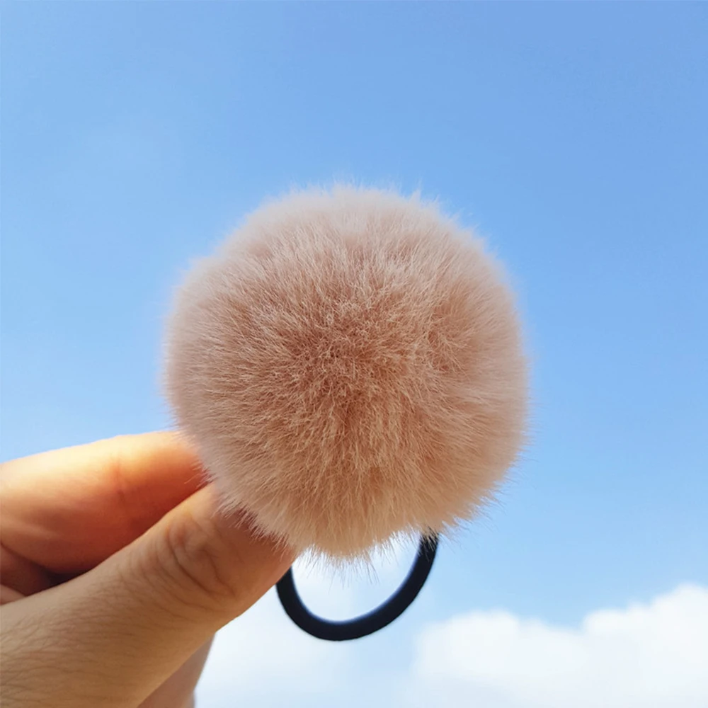 

Autumn Elastic Hair Ties Hairband Imitation Rabbit Fur Hair Accessories Ponytail Holder Hair Rope Pompom Rubber Band