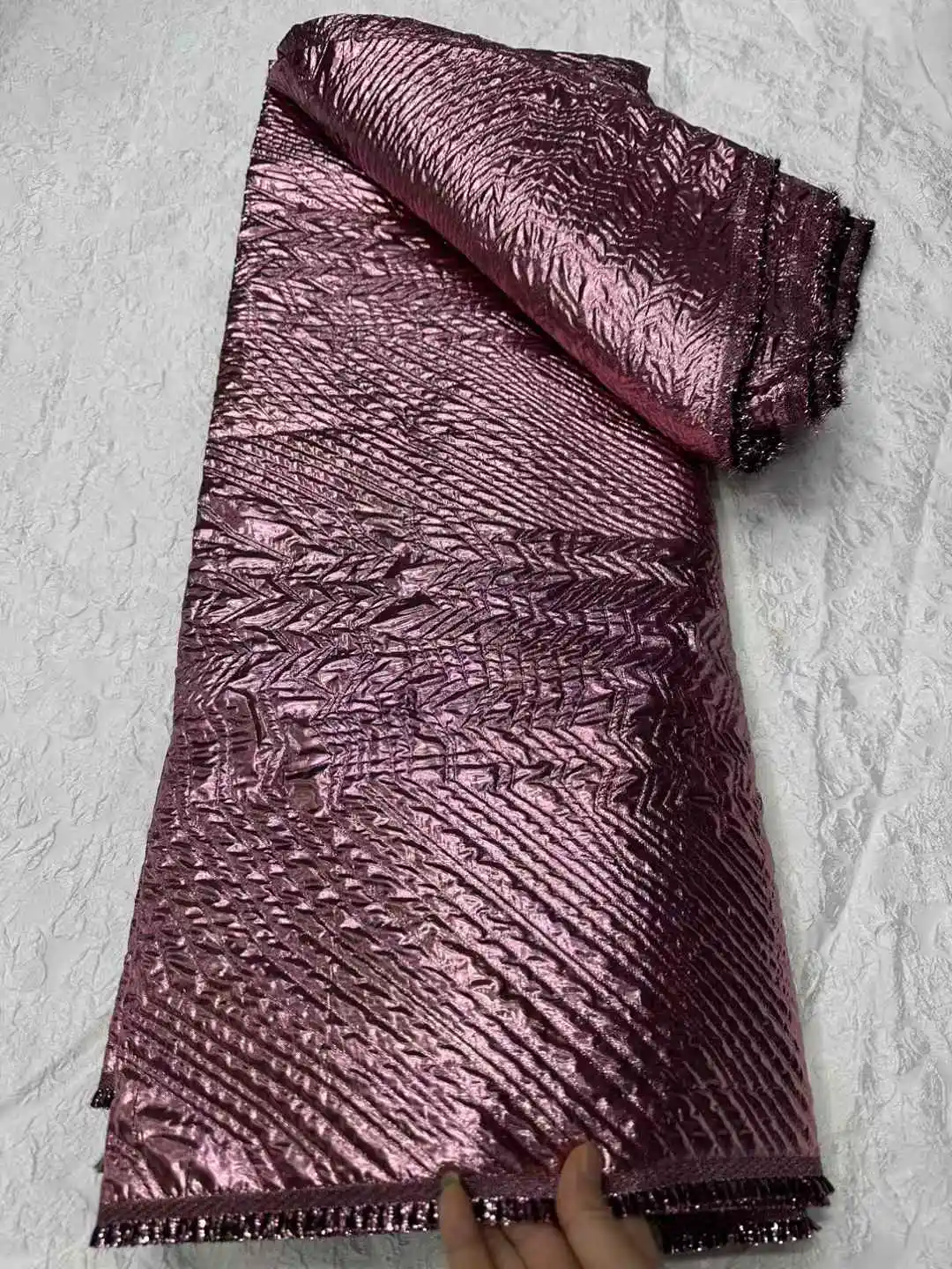 

2025 Tulle Gilding Jacquard Fabric High Quality African Jacquard Lace Fabric For Sew Party Wedding Dress 5Yards-CW