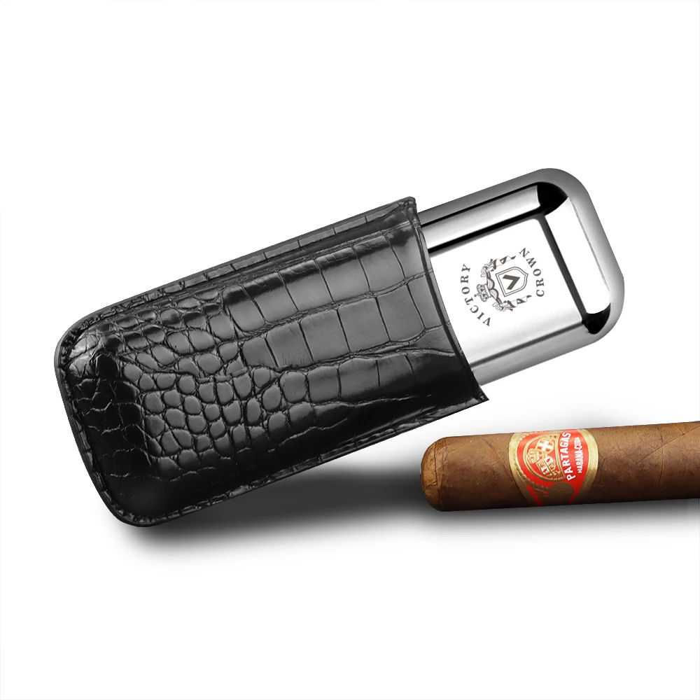 

Portable Stainless Steel Cigar Box Travel Moisture Control Box Set of 2 Cigar Sleeve Storage Tube Gift Box Set