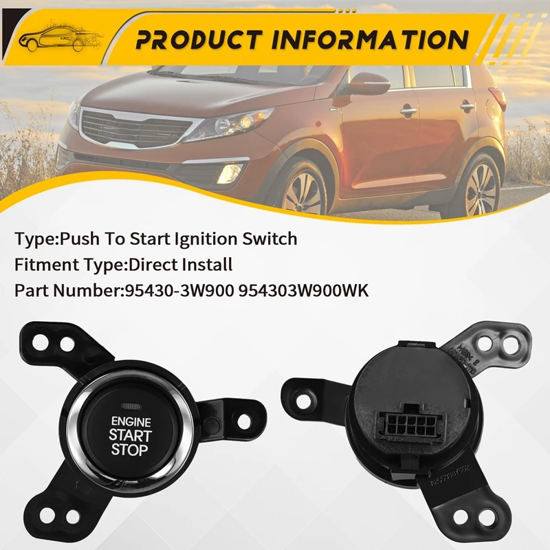 Push To Start Ignition Switch / Start Stop Button Switch 95430-3W900 954303W900WK For Kia Sportage 2010-2016