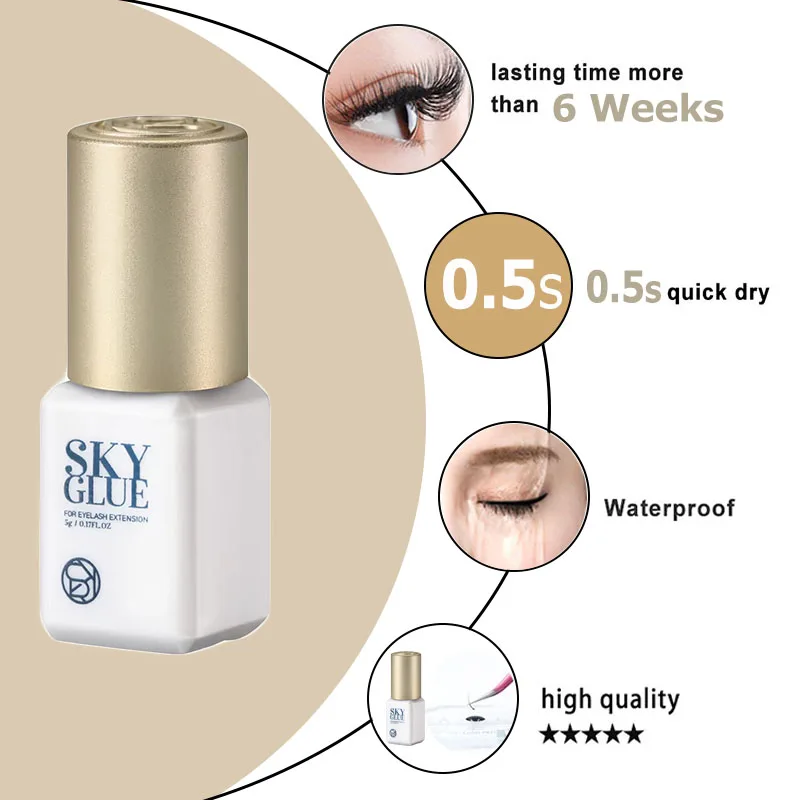 5g New Sky RA-01 Glue 0.5s Fast Dry Strongest False Eyelash Extension Adhesive Original Korea No Irritation Makeup Health Tools