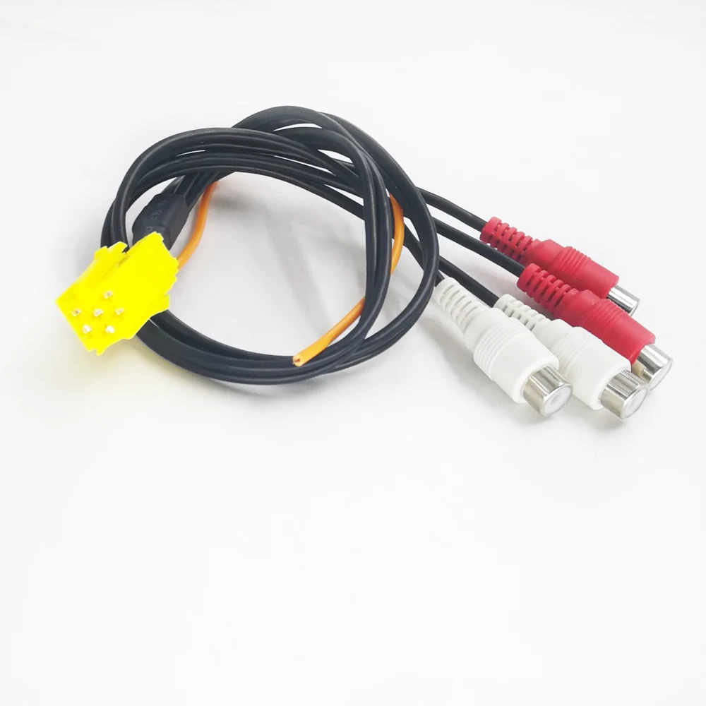 MINI ISO 6Pin Out 4 Chinch Kabel RCA Cable 4RCA Line For Peugeot Volkswagen Skoda Ford In VDO Becker